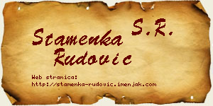 Stamenka Rudović vizit kartica